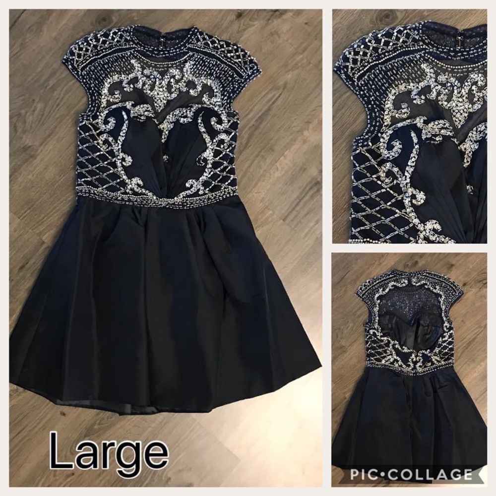 Dark navy blue cocktail dress